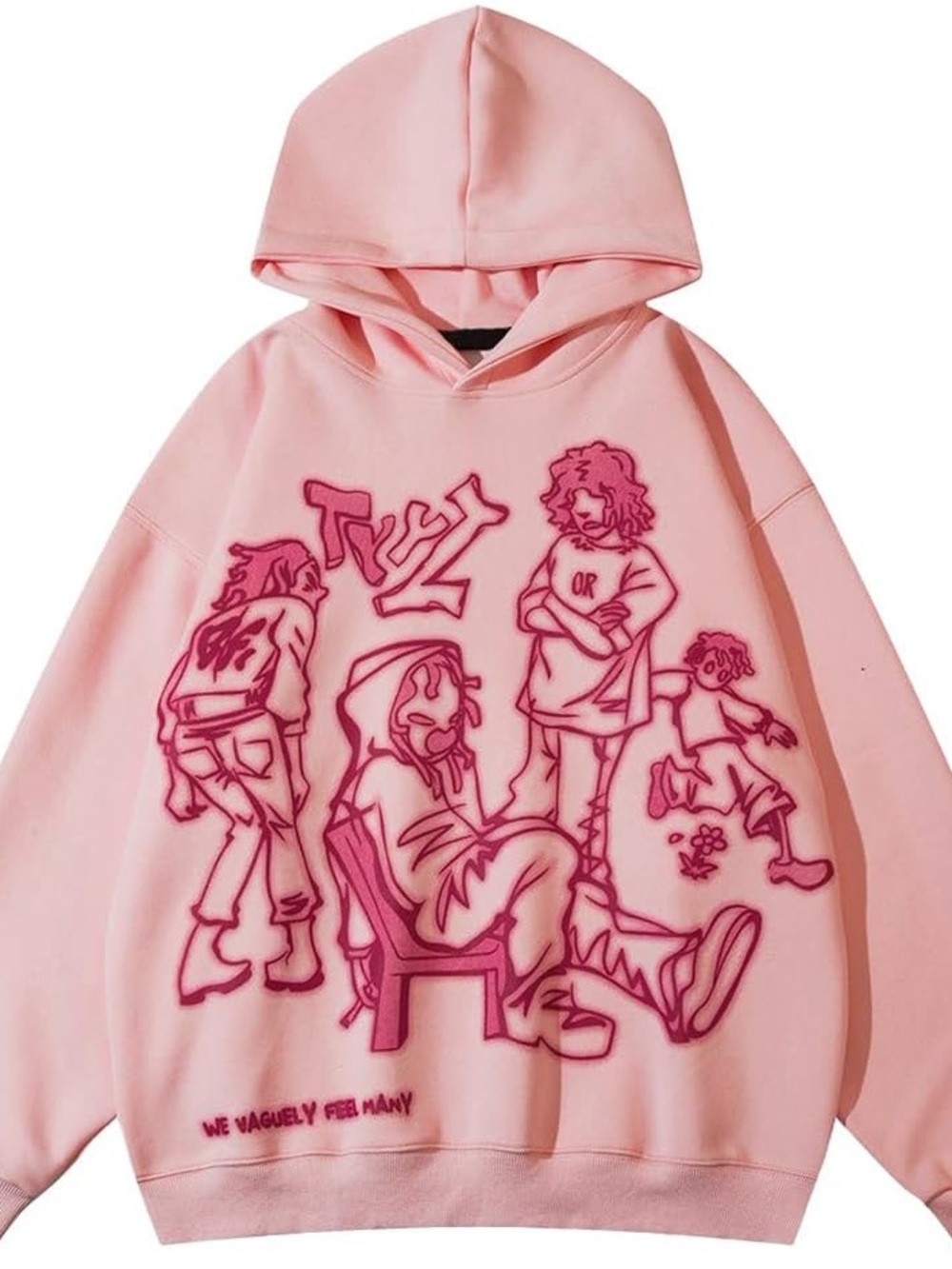 Aelfric Eden Pink Cartoon Graphic Hoodie